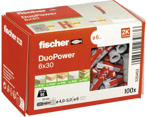 Hmoždinka Fisher DUOPOWER 6x30 mm 100ks